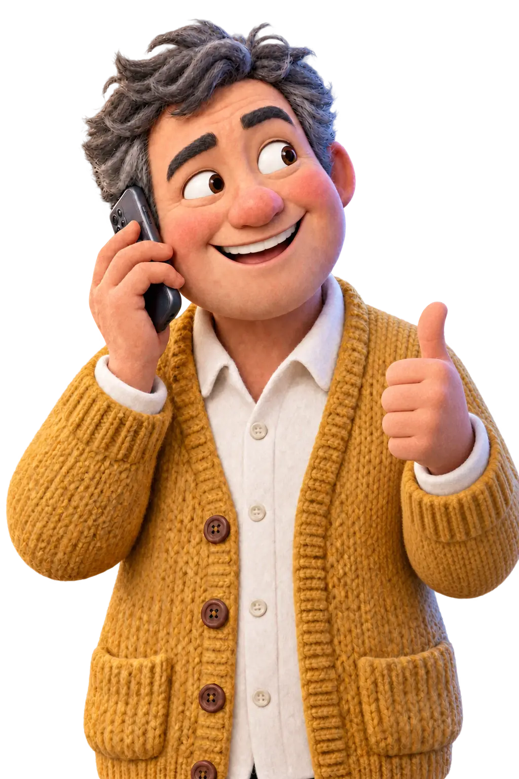 He gives a thumbs up, ready for your team’s call